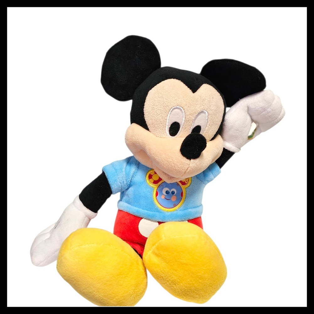 Disney Mickey Mouse‎ Plush Blue Shirt Red Pants Yellow Shoes Stuffed Toy Works